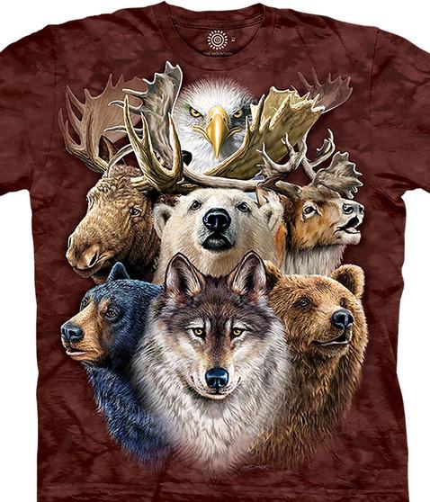 liquid blue Northern Wildlife Collage Classic Cotton T-Shirt