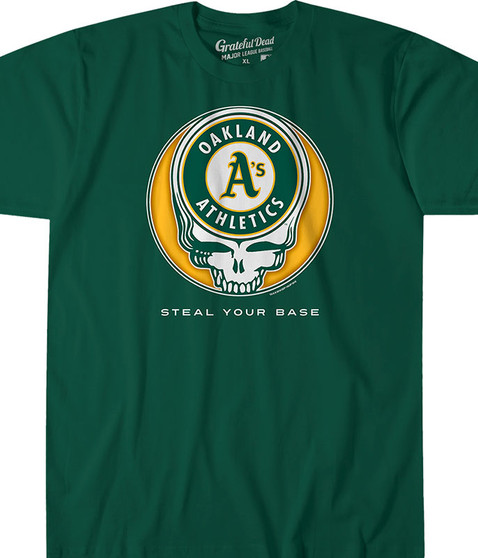 liquid blue Oakland Athletics Steal Your Base Green Athletic T-Shirt