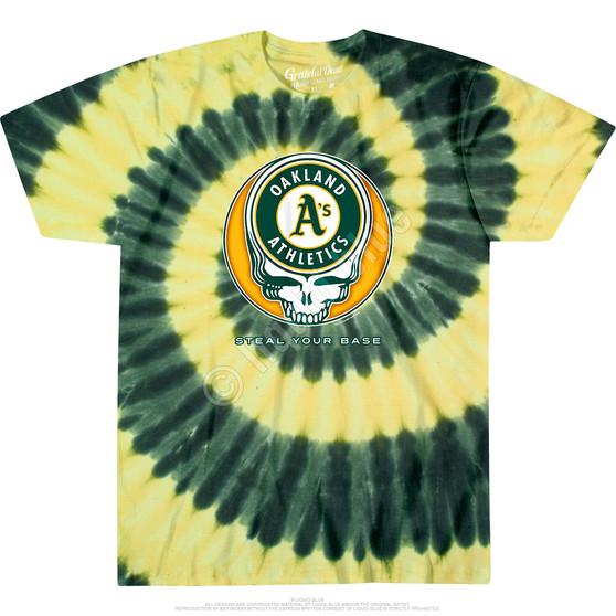 Liquid Blue Oakland Athletics Steal Your Base Tie-Dye Tie-Dye T-Shirt