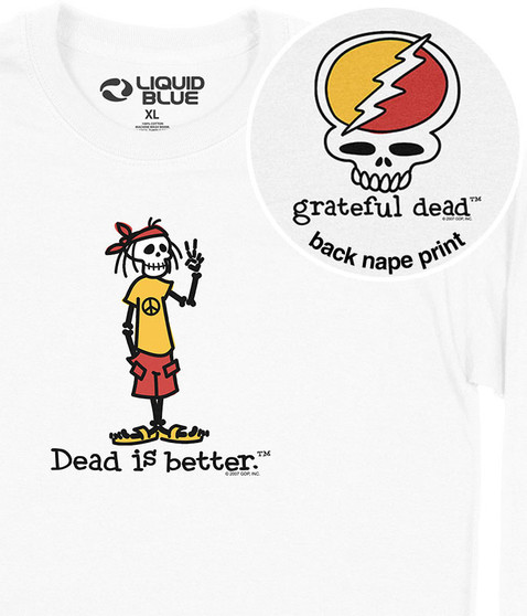 liquid blue Peace Dead Is Better Long Sleeve T-Shirt