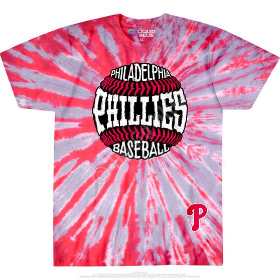 Liquid Blue Philadelphia Phillies Burst Tie-Dye T-Shirt