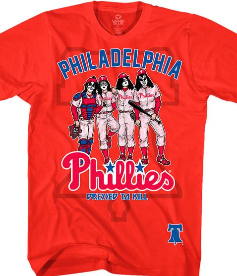 liquid blue Philadelphia Phillies Dressed to Kill Red T-Shirt