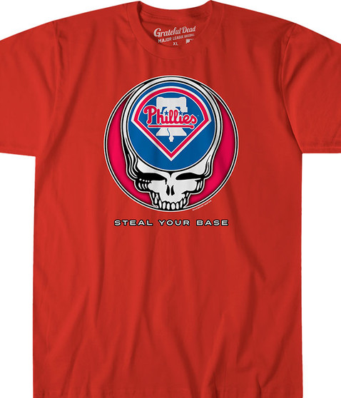 liquid blue Philadelphia Phillies Steal Your Base Red Athletic T-Shirt
