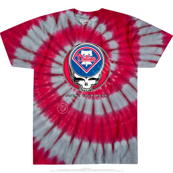 Liquid Blue Philadelphia Phillies Steal Your Base Tie-Dye T-Shirt