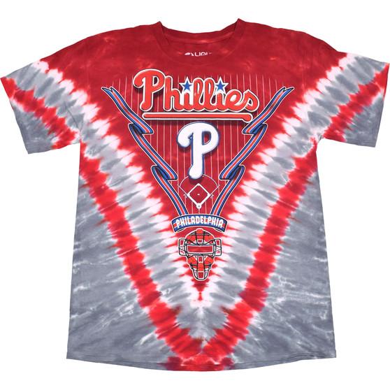 Liquid Blue Philadelphia Phillies V Tie-Dye T-Shirt