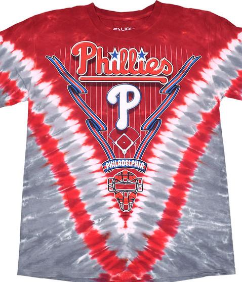 liquid blue Philadelphia Phillies V Tie-Dye T-Shirt