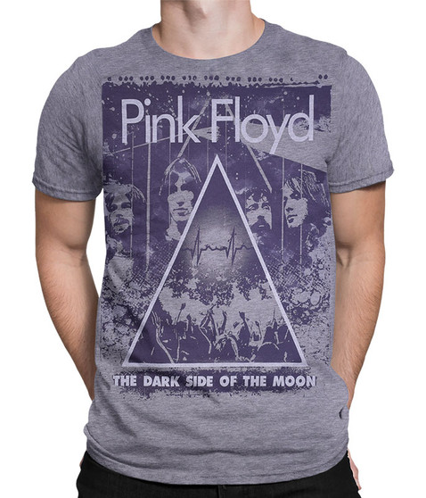 liquid blue Pink Floyd Live Heather Grey Poly-Cotton T-Shirt