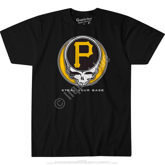 Liquid Blue Pittsburgh Pirates Steal Your Base Black Athletic T-Shirt