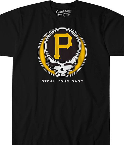 liquid blue Pittsburgh Pirates Steal Your Base Black Athletic T-Shirt