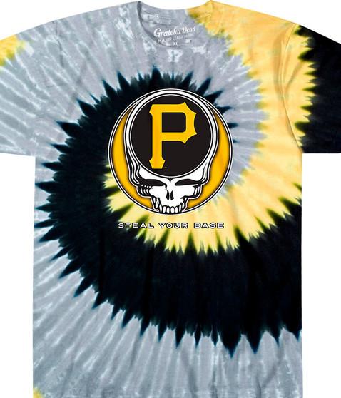 liquid blue Pittsburgh Pirates Steal Your Base Tie-Dye T-Shirt