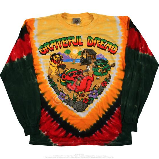 Liquid Blue Positive Vibrations Tie-Dye Long Sleeve T-Shirt