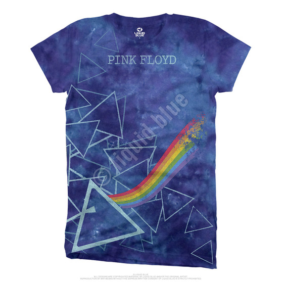 Liquid Blue Prisms Tie-Dye Juniors Long Length T-Shirt