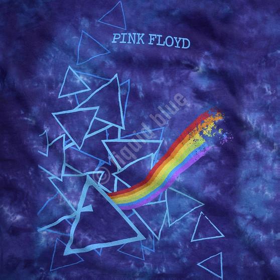 Liquid Blue Prisms Tie-Dye Juniors Long Length T-Shirt