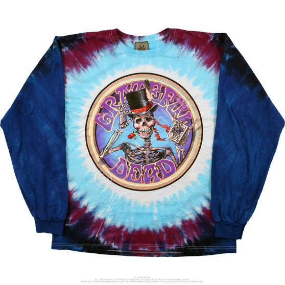 Liquid Blue Queen Of Spades Tie-Dye Long Sleeve T-Shirt