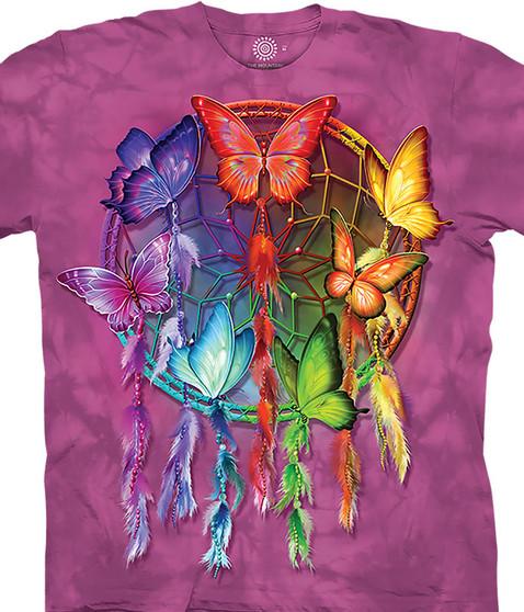 liquid blue Rainbow Butterfly Dreamcatcher Classic Cotton T-Shirt