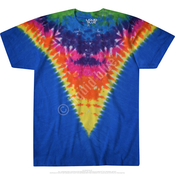 Liquid Blue Rainbow Krinkle V Unprinted Tie-Dye T-Shirt