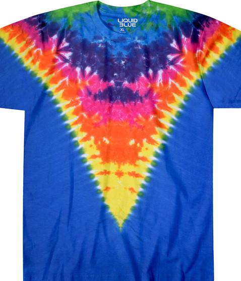 liquid blue Rainbow Krinkle V Unprinted Tie-Dye T-Shirt