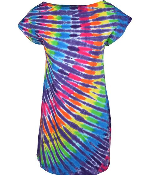 liquid blue Rainbow Purple Streak Womens Unprinted Tie-Dye Sundress