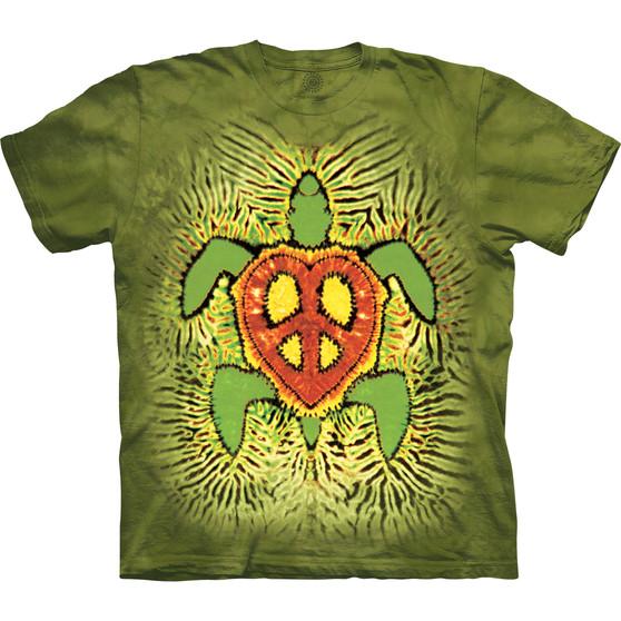 Liquid Blue Rasta Peace Turtle Tie-Dye Classic Cotton T-Shirt