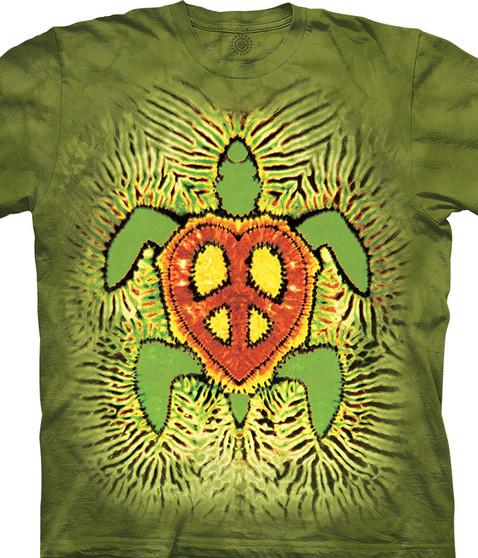 liquid blue Rasta Peace Turtle Tie-Dye Classic Cotton T-Shirt