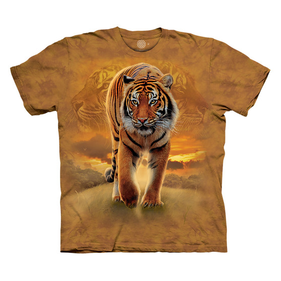 Liquid Blue Rising Sun Tiger Classic Cotton T-Shirt