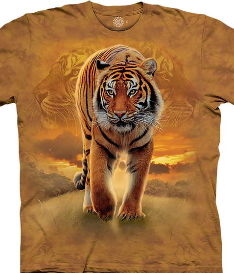 liquid blue Rising Sun Tiger Classic Cotton T-Shirt