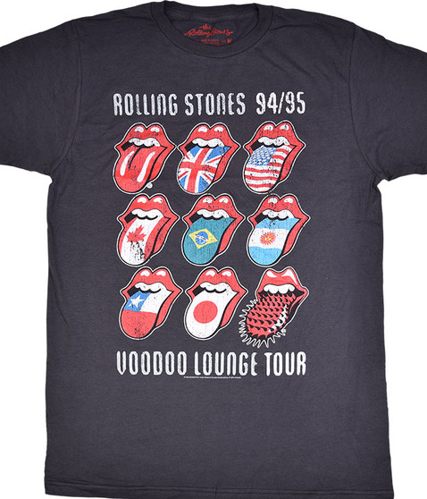 liquid blue Rolling Stones Voodoo Tongues Vintage Grey T-Shirt
