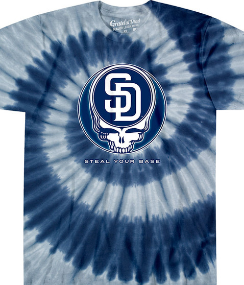 liquid blue San Diego Padres Steal Your Base Tie-Dye T-Shirt