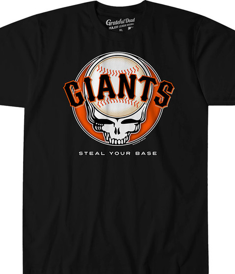 liquid blue San Francisco Giants Steal Your Base Black Athletic T-Shirt