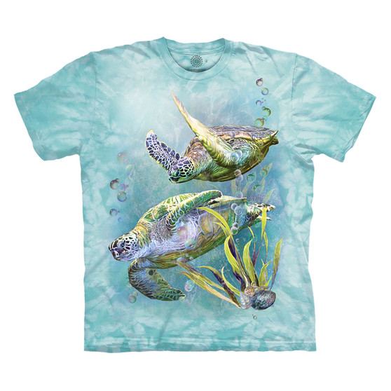 Liquid Blue Sea Turtles Swim Classic Cotton T-Shirt