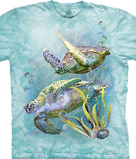 liquid blue Sea Turtles Swim Classic Cotton T-Shirt