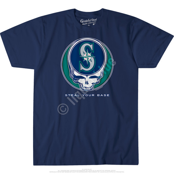 Liquid Blue Seattle Mariners Steal Your Base Navy Athletic T-Shirt