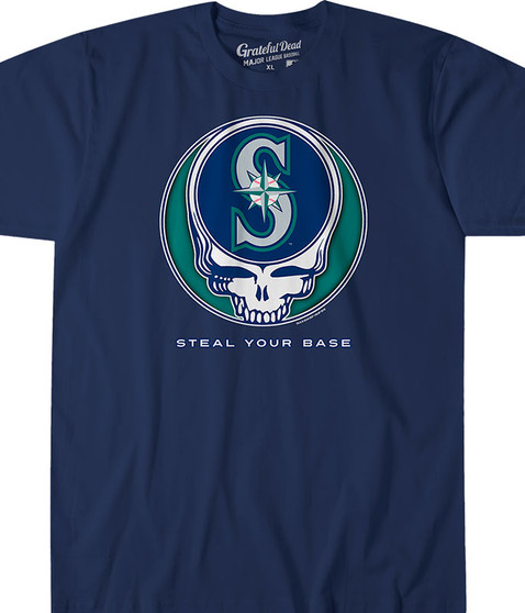 liquid blue Seattle Mariners Steal Your Base Navy Athletic T-Shirt
