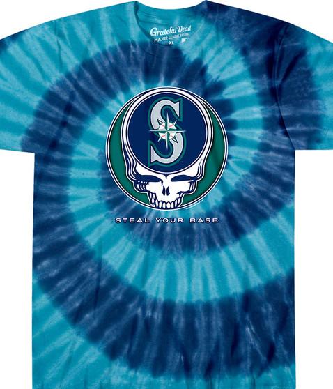 liquid blue Seattle Mariners Steal Your Base Tie-Dye T-Shirt
