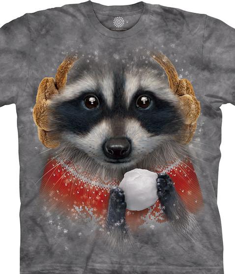 liquid blue Snowball Raccoon Classic Cotton T-Shirt
