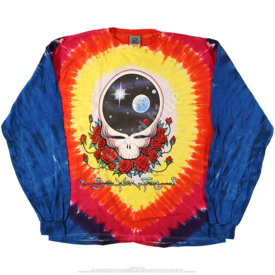 Liquid Blue Space Your Face Tie-Dye Long Sleeve T-Shirt