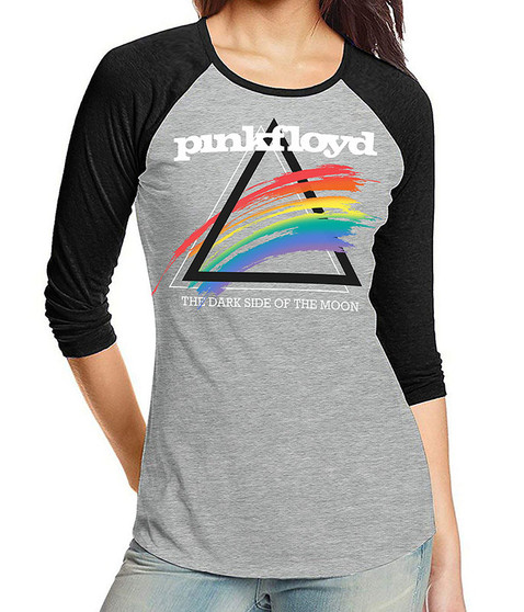 liquid blue Spectrum Splash Womens Raglan Heather Grey T-Shirt