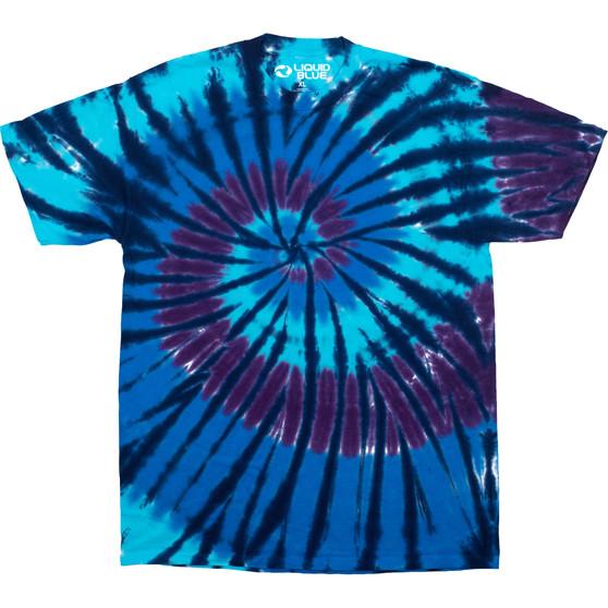 Liquid Blue Spiral Blue Black Unprinted Tie-Dye T-Shirt