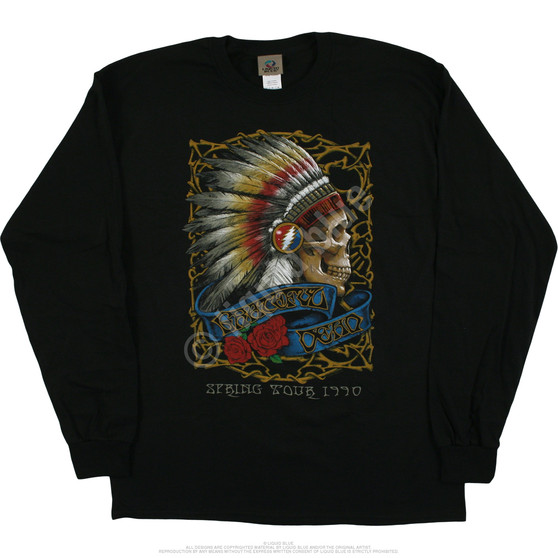 Liquid Blue Spring Tour '90 Black Long Sleeve T-Shirt