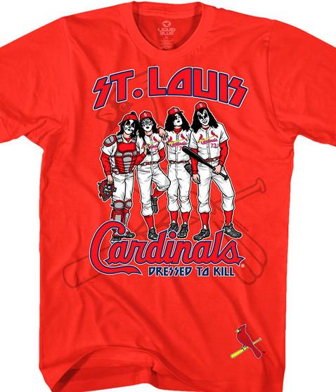liquid blue St. Louis Cardinals Dressed to Kill Red T-Shirt