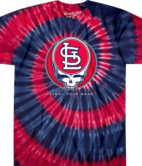liquid blue St. Louis Cardinals Steal Your Base Tie-Dye T-Shirt