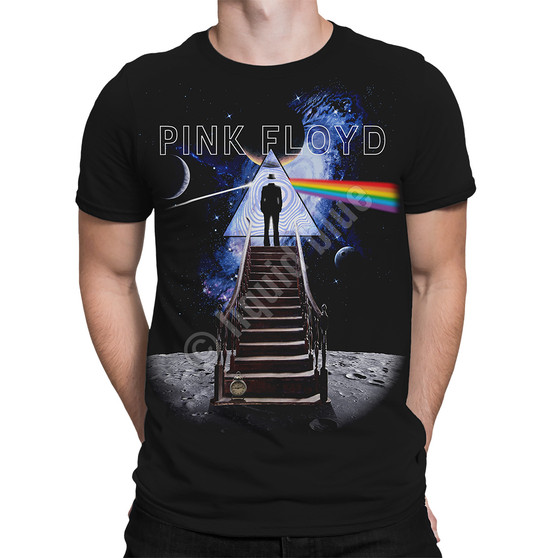 Liquid Blue Stairway To The Moon Black Athletic T-Shirt