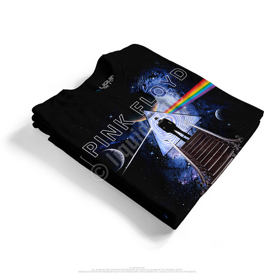 Liquid Blue Stairway To The Moon Black Athletic T-Shirt