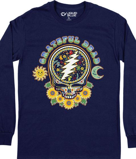 liquid blue Steal Your Face Day Of The Dead Long Sleeve T-Shirt