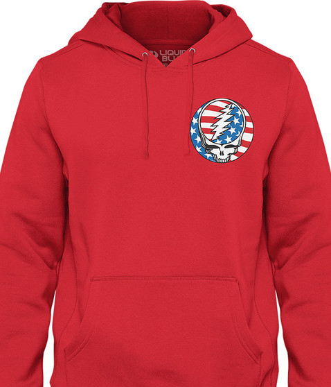 liquid blue Steal Your Face Independence Chest Hoodie