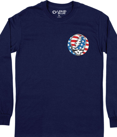 liquid blue Steal Your Face Independence Chest Long Sleeve T-Shirt