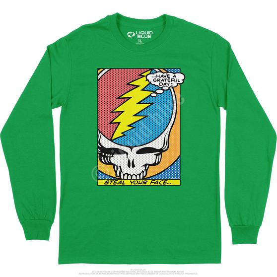 Liquid Blue Steal Your Face Pop Art Long Sleeve T-Shirt
