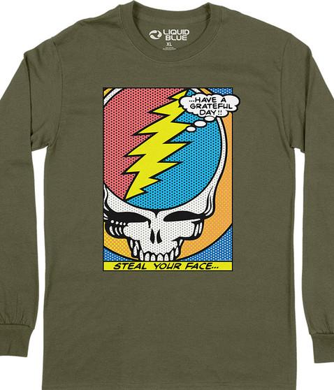 liquid blue Steal Your Face Pop Art Long Sleeve T-Shirt