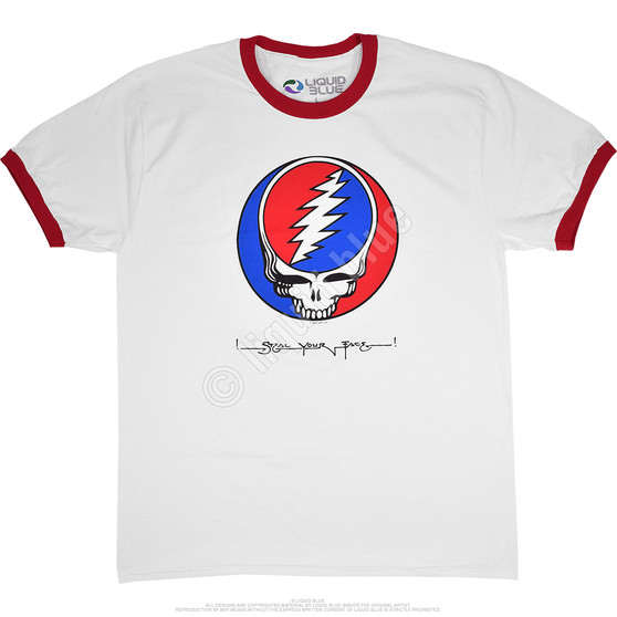 Liquid Blue Steal Your Face Ringer White Ringer T-Shirt