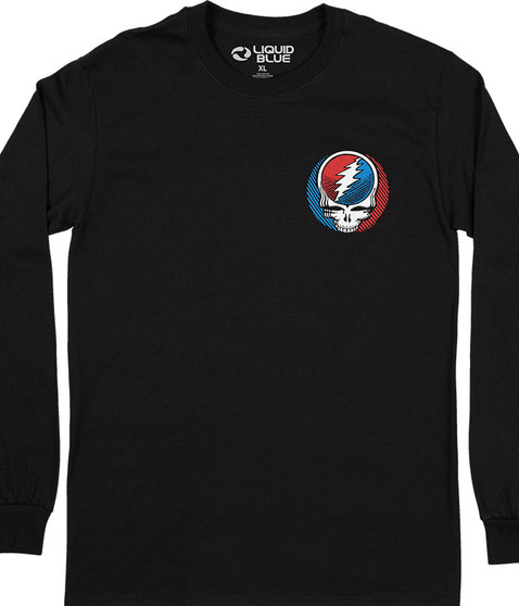 liquid blue Steal Your Face Underground Chest Long Sleeve T-Shirt